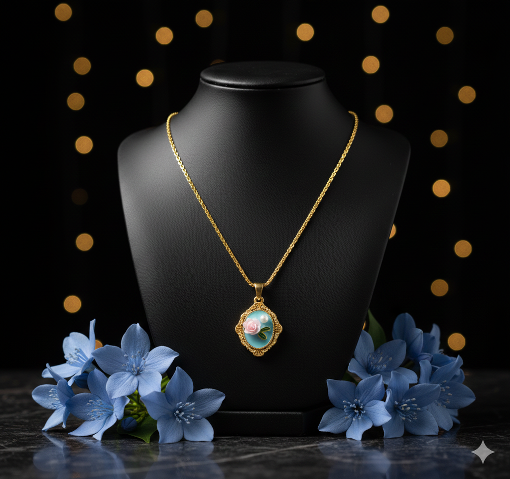 Porcelain Rose Locket