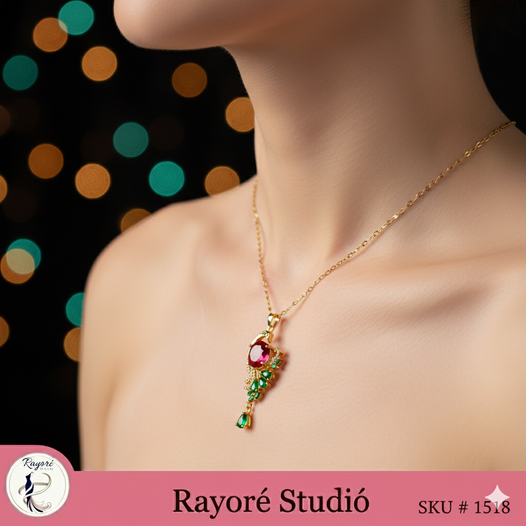 Ruby Vine Cascade Necklace
