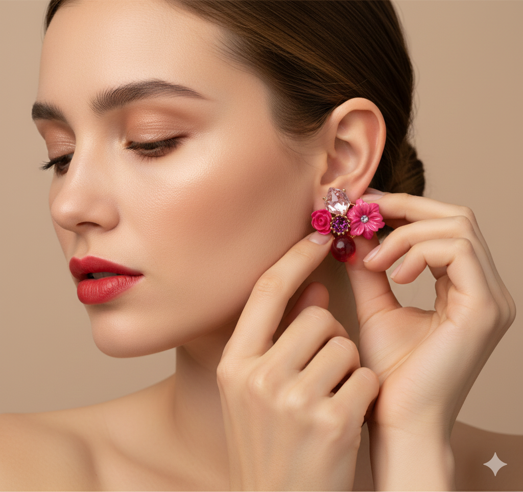 Twilight Bloom Cluster Earrings