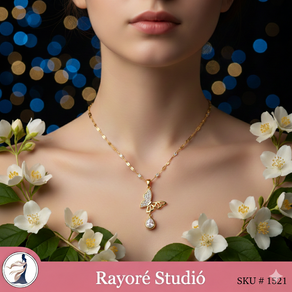 Crystal Wing Flutter Necklace