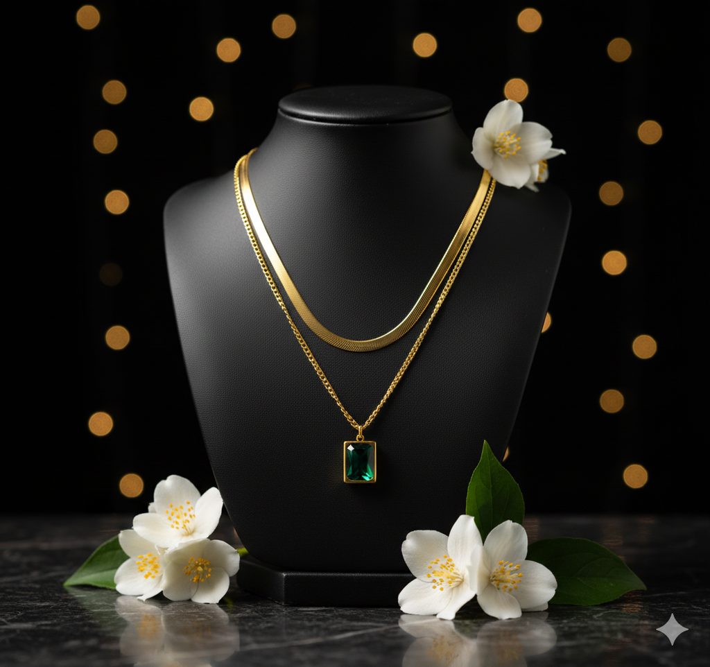 Emerald Duet Necklace