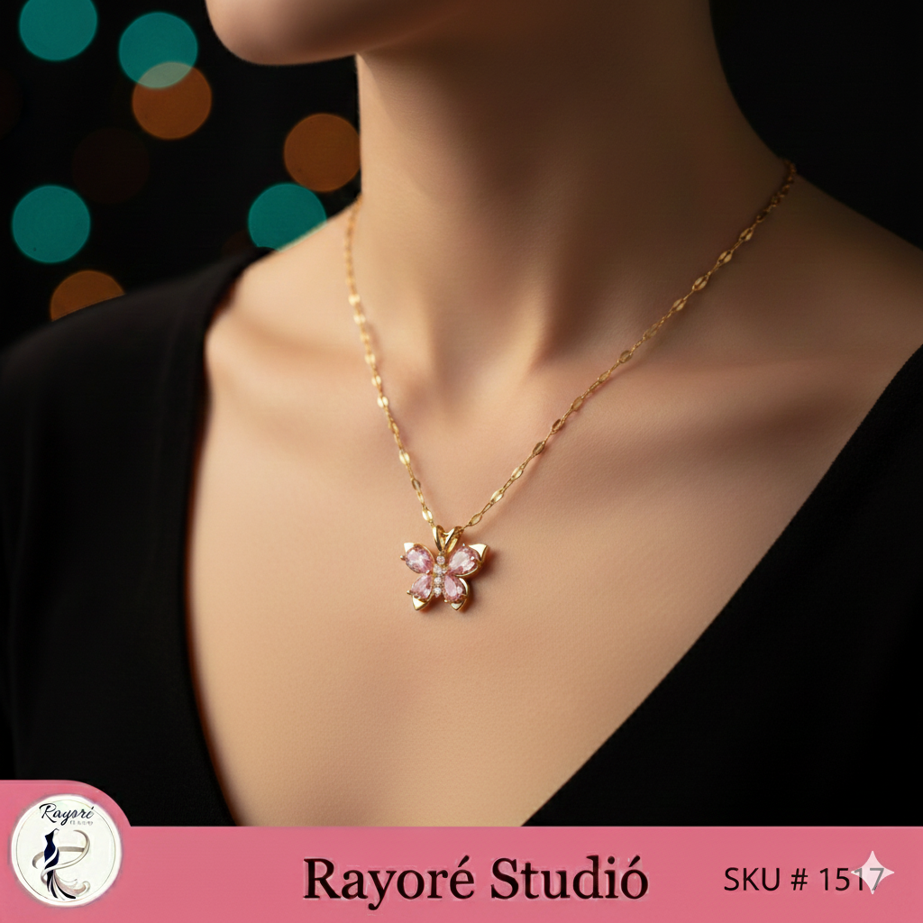 Rose Quartz Butterfly Pendant