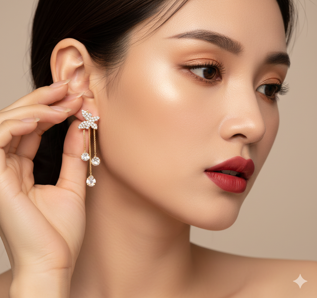 Gilded Crystal Butterfly Drops