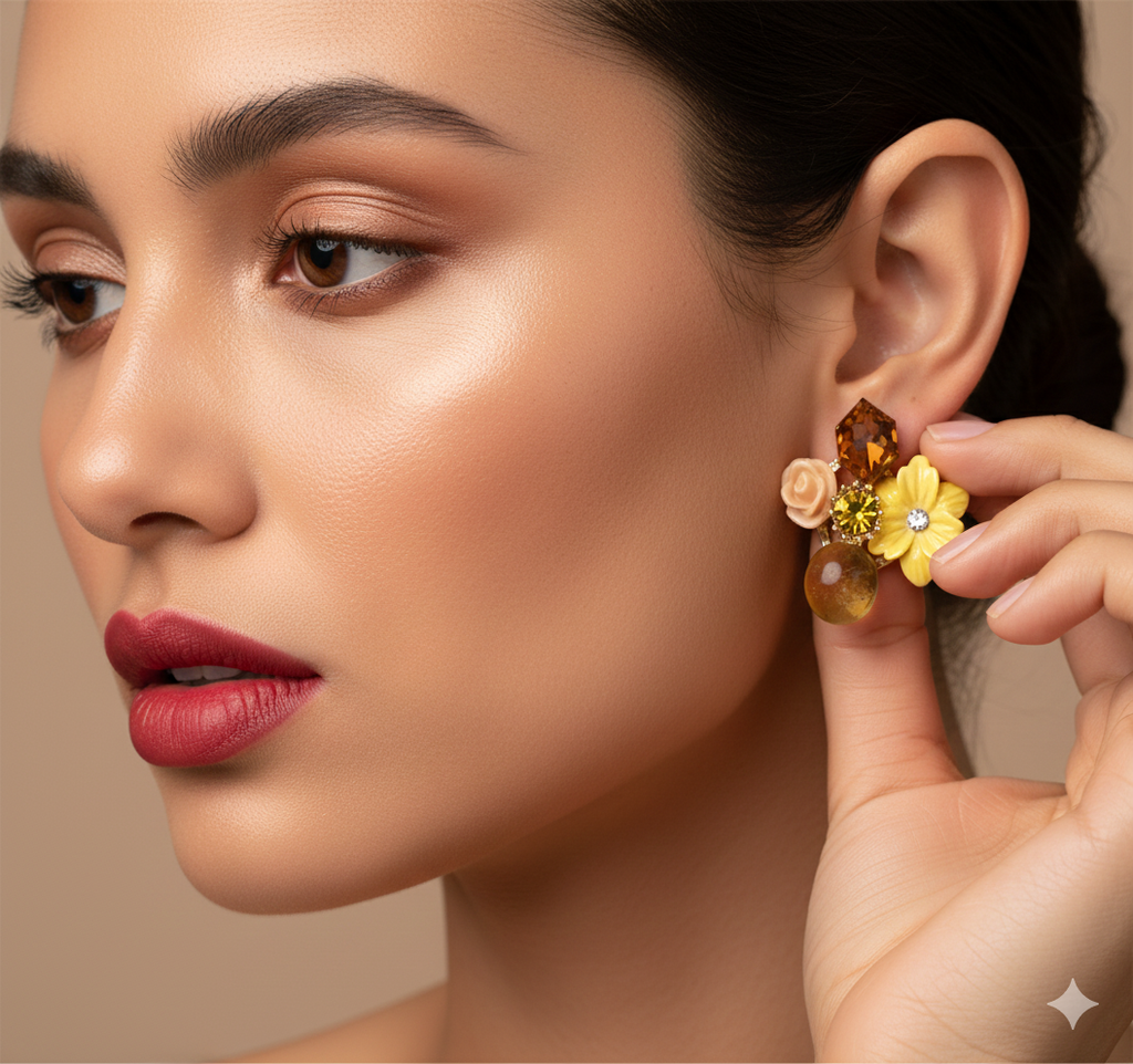 Twilight Bloom Cluster Earrings
