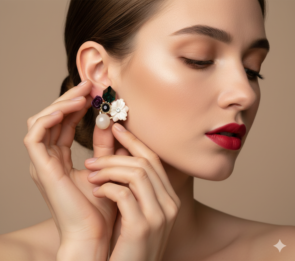 Twilight Bloom Cluster Earrings
