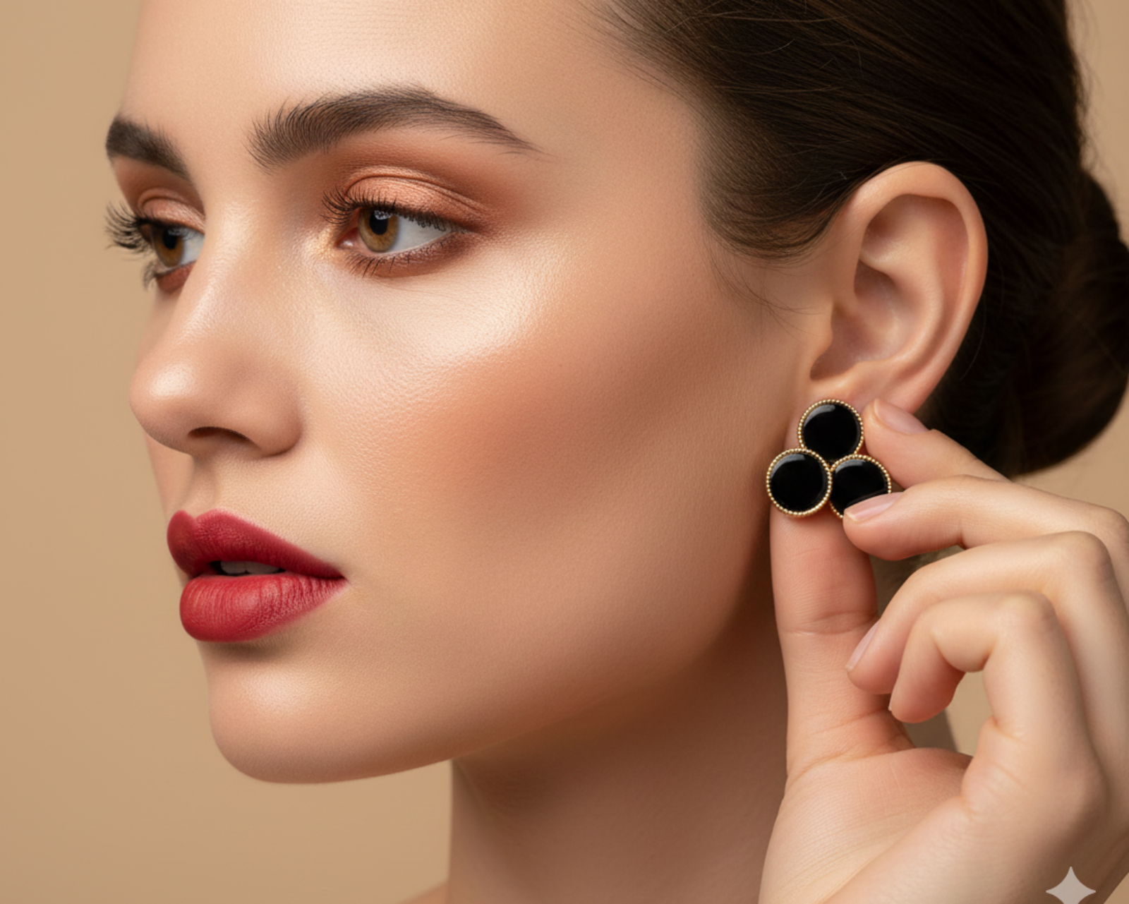 Tricolor Enamel Cluster Studs