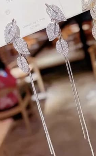 Crystal Vine Tassel Earrings