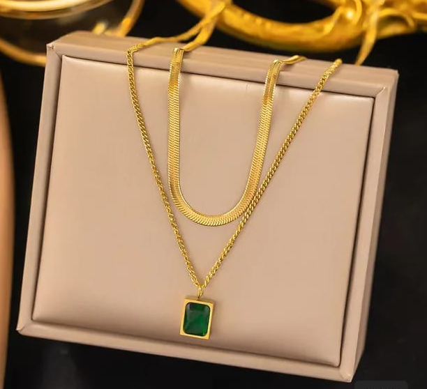 Emerald Duet Necklace