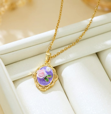 Porcelain Rose Locket
