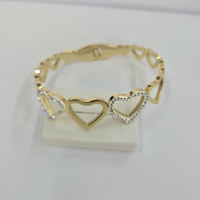 Golden Heart Cutout Bangle