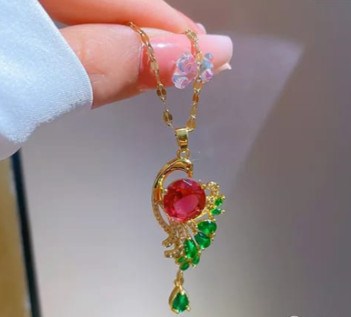 Ruby Vine Cascade Necklace