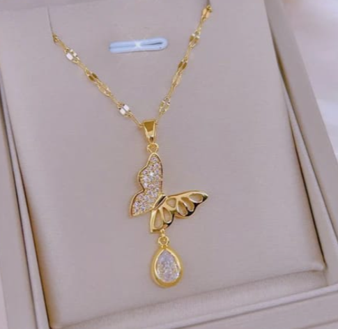Crystal Wing Flutter Necklace