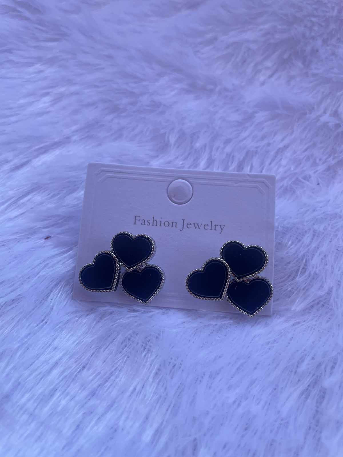 Onyx Clover Heart Studs