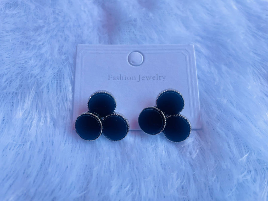 Tricolor Enamel Cluster Studs