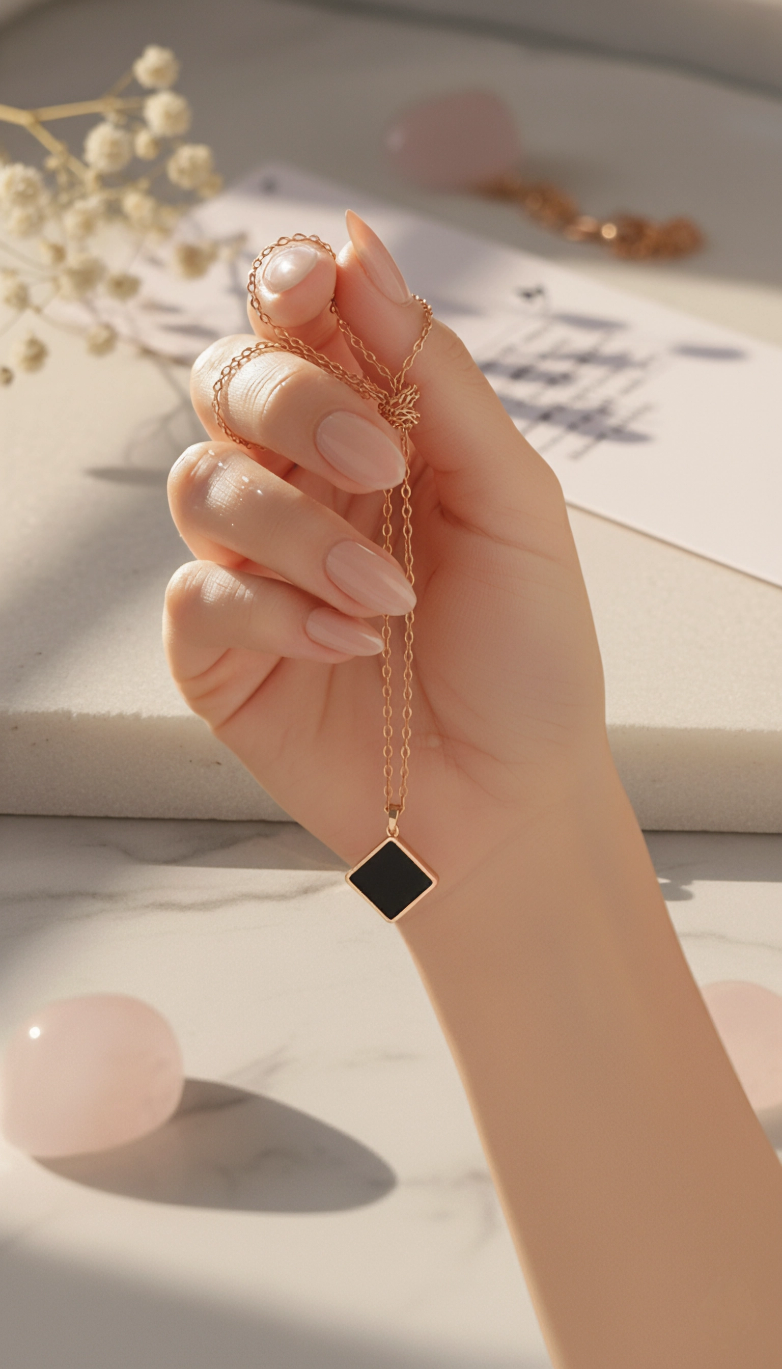 Black Square Pendant